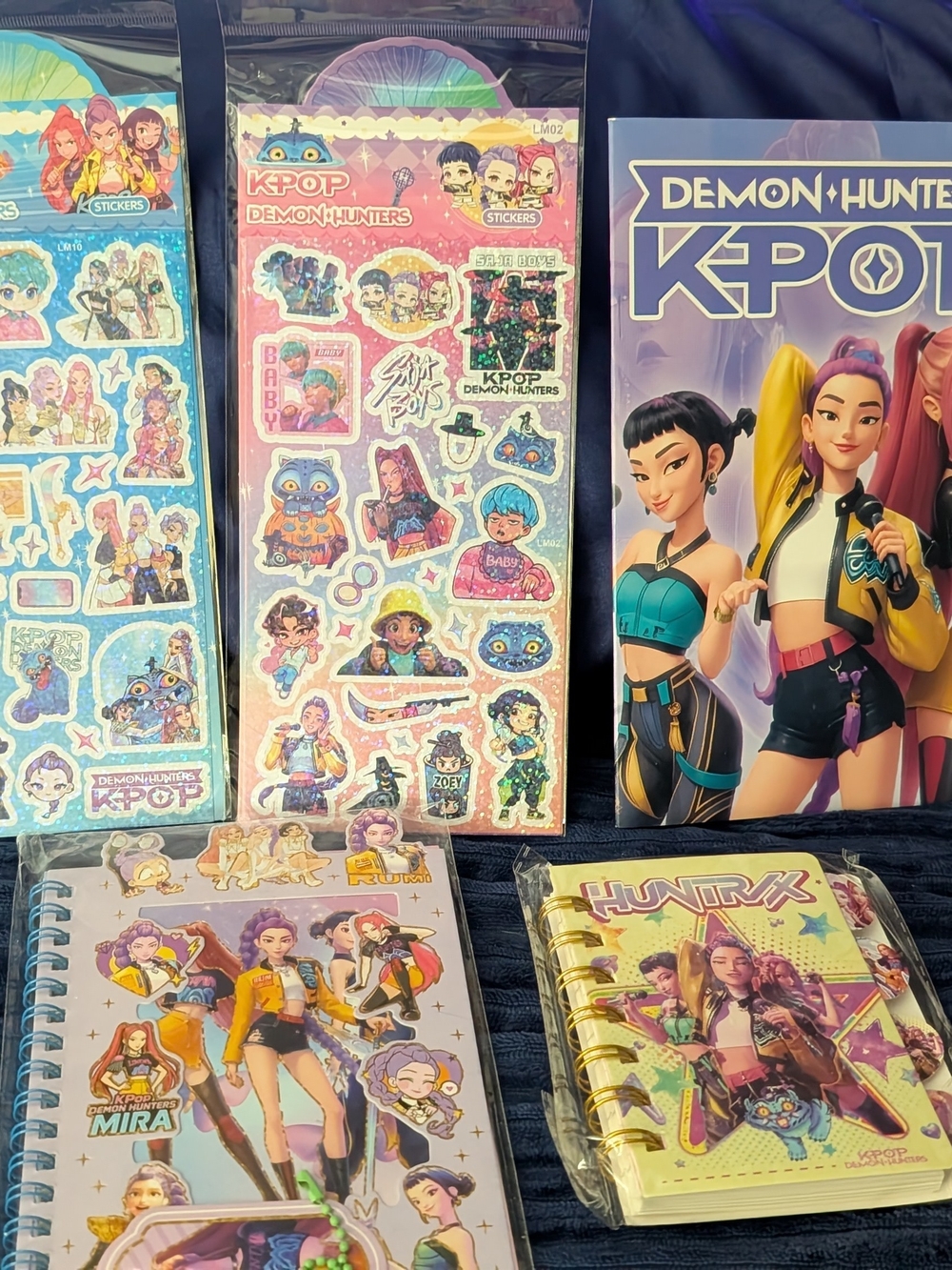 New 5 Piece K-pop Demon Hunters Pink Sticker Sheet - Notebook Bundle